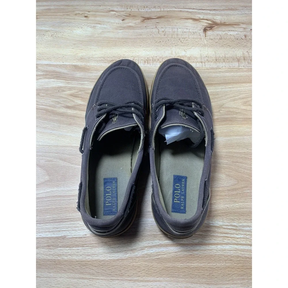 Ralph Lauren Men's Shoes~Polo Sport‎ Franz P Boat~Size 11D Brown Canvas
